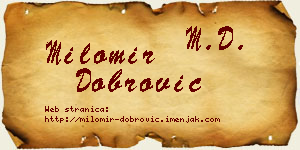 Milomir Dobrović vizit kartica